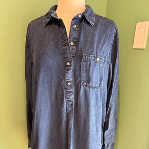 LONG DENIM PULL-OVER TUNIC SZ 12